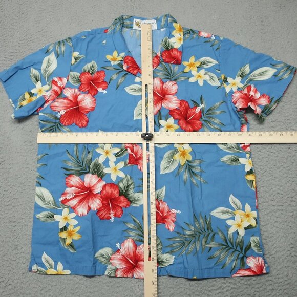 Aloha Wears Button Up Shirt Mens Medium Allover Floral Hawaiian Short Sleeve - Picture 4 of 9